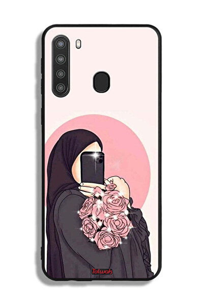 Tolwak غطاء حماية لهاتف Samsung Galaxy A21، فن التقاط صور سيلفي أثناء حمل الزهور