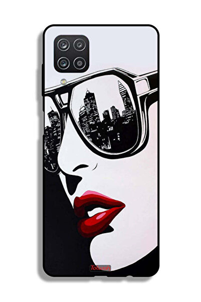 Tolwak غطاء حماية لهاتف Samsung Galaxy A12 بتصميم وجه فتاة وفن تجريدي