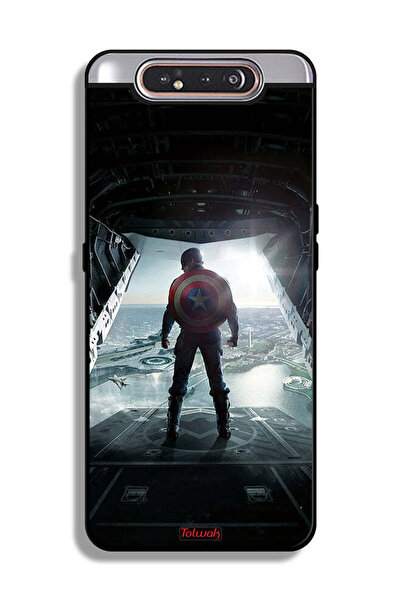 Tolwak غطاء حماية لهاتف سامسونج جالكسي A80 بتصميم صورة كابتن أمريكا