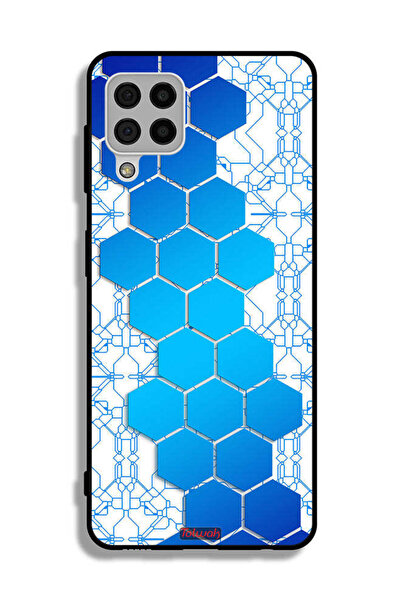 Tolwak غطاء حماية لهاتف سامسونج جالاكسي A22 4G بنمط شبكات أيقونات سداسية الشك...