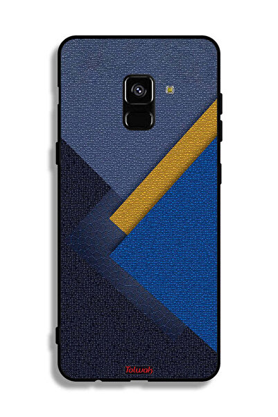 Tolwak غطاء حماية لهاتف Samsung Galaxy A8 Plus (2018) بنقشة مثلثات جلدية