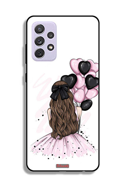 Tolwak Samsung Galaxy A72 5G Protective Case Cover Holding Balloons Girl Art
