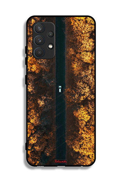 Tolwak غطاء حماية لهاتف سامسونج جالاكسي A32 4G بتصميم طريق في أشجار الخريف