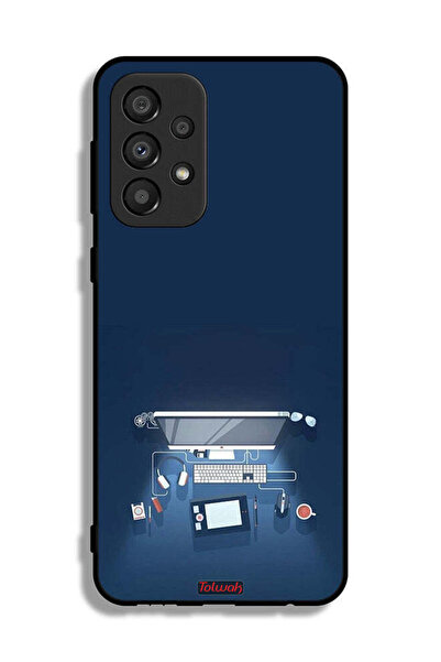 Tolwak غطاء حماية لجهاز سامسونج جالكسي A33 5G بتصميم فني على مكتب الكمبيوتر