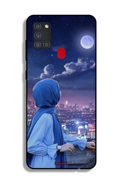 Tolwak Samsung Galaxy A21s Protective Case Cover Looking At Moon Hijab Girl
