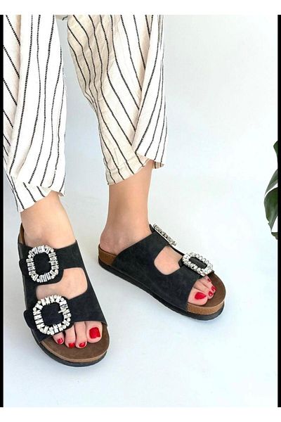 MODA MHS Calpi̇n Stone Buckle Detail Daily Wear Slippers Beach Pool