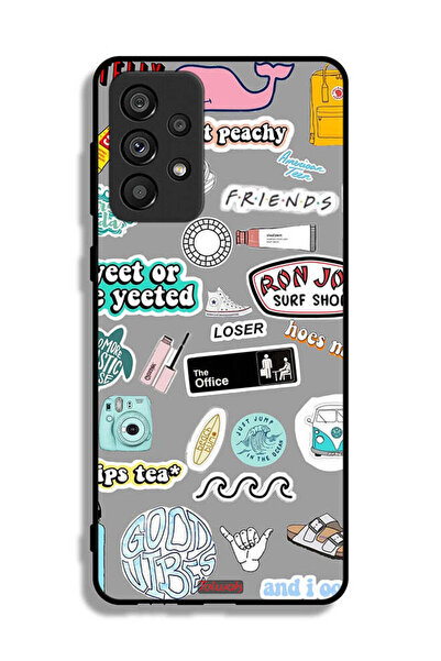 Tolwak Samsung Galaxy A73 5G Protective Case Cover Good Vibes Stickers