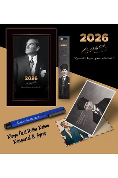 Mor kelebek 2026 İstikbal Atatürk Agenda Bookmark Пощенска картичка Химикалка - тъмносин