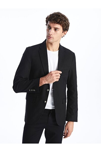 LC Waikiki Black Slim Fit Men's Blazer Jacket