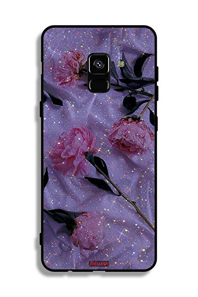 Tolwak غطاء حماية لهاتف سامسونج جالكسي A8 بلس (2018) بنقشة ورود لامعة