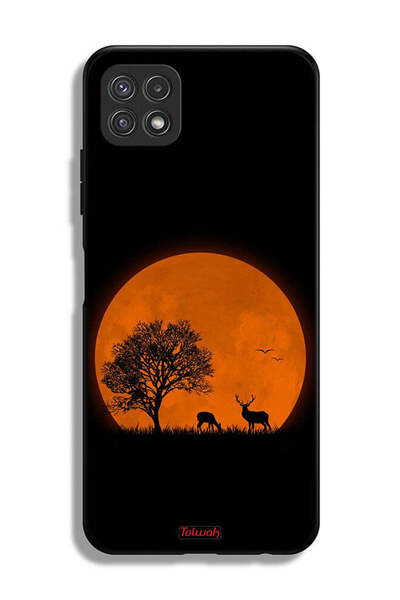 Tolwak Samsung Galaxy A22 5G Protective Case Cover Evening Moon Art