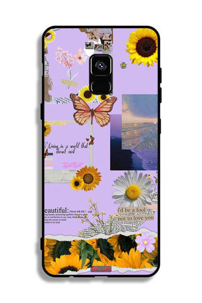 Tolwak غطاء حماية لهاتف Samsung Galaxy A8 Plus (2018) بملصقات عباد الشمس الجميلة