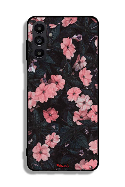 Tolwak غطاء حماية لهاتف سامسونج جالاكسي A04s - لون الخوخ والورود الصغيرة