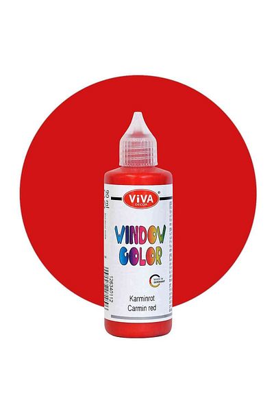 Viva Decor Window paint, with applicator, VIVA DECOR, 90ml Carmine red