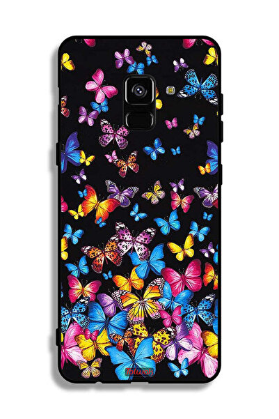 Tolwak غطاء حماية لهاتف Samsung Galaxy A8 Plus (2018) بنقشة فراشات ملونة
