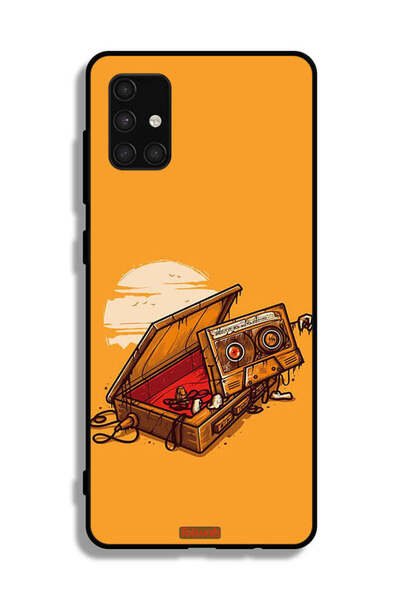 Tolwak غطاء حماية لهاتف سامسونج جالاكسي A71 4G بتصميم شريط كاسيت وشريط لاصق