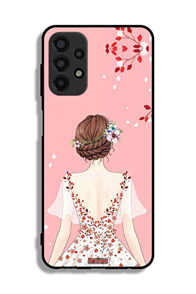 Tolwak Samsung Galaxy A13 4G Protective Case Cover Standing Girl Art