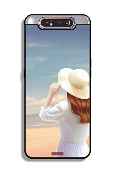 Tolwak Samsung Galaxy A80 Protective Case Cover Hat Girl Standing