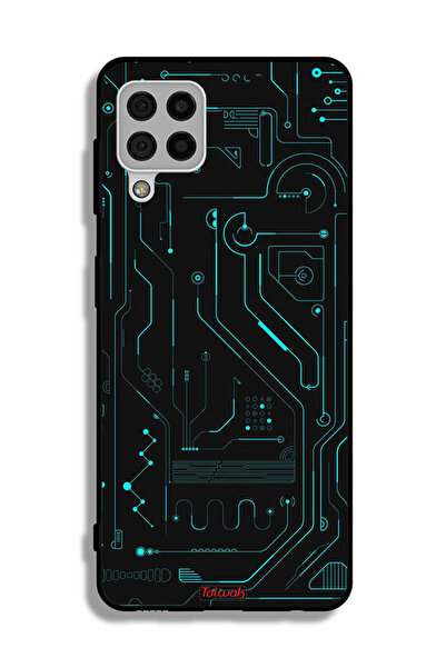 Tolwak غطاء حماية لهاتف سامسونج جالاكسي A22 4G دوائر فنية رقمية بسيطة شاشات م...