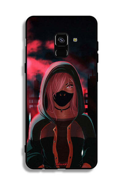Tolwak غطاء حماية لهاتف Samsung Galaxy A8 Plus (2018) بتصميم فتاة ترتدي قناعًا