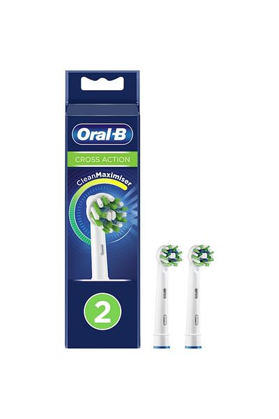 Oral-B Cross Action Electric Toothbrush Replacement Heads, CleanMaximiser Technology, 2 Pieces
