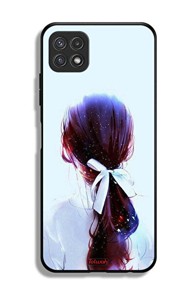 Tolwak غطاء حماية لهاتف Samsung Galaxy A22 5G مع ربطة شعر وفن فتاة مع رباط شعر