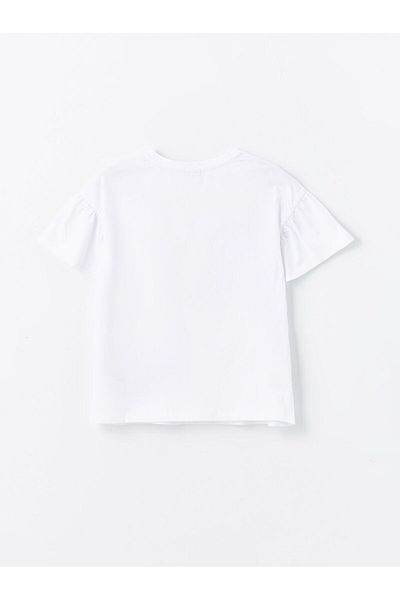 LC Waikiki White Crew Neck Girl's T-Shirt