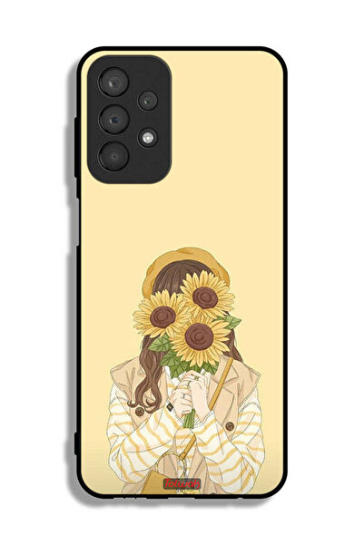 Tolwak Samsung Galaxy A23 Protective Case Cover Hide Face With Sunflowers