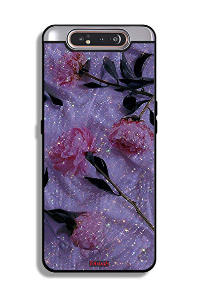 Tolwak غطاء حماية لهاتف سامسونج جالكسي A80 بنقشة ورود لامعة