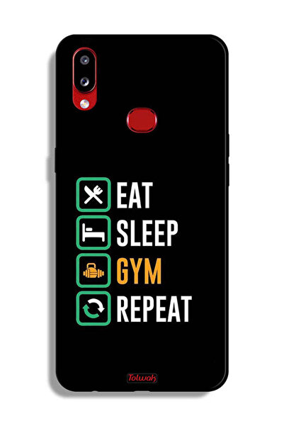 Tolwak غطاء حماية لهاتف Samsung Galaxy A10s، Eat Sleep Gym Repeat
