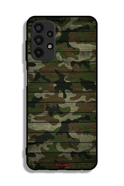 Tolwak Samsung Galaxy A13 4G Protective Case Cover Camouflage Wooden Pattern
