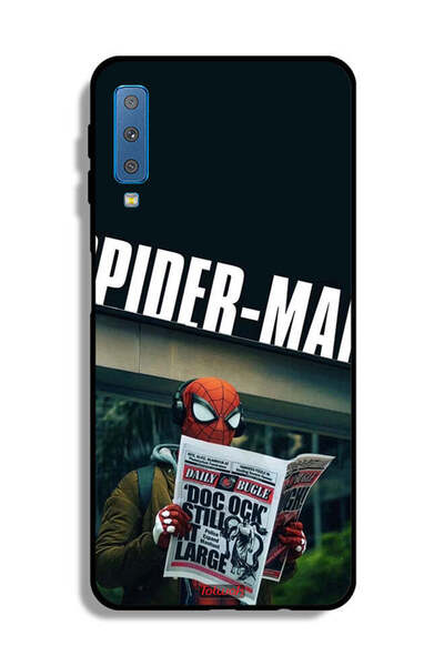 Tolwak غطاء حماية لهاتف Samsung Galaxy A7 (2018) بتصميم سبايدرمان يقرأ صحيفة