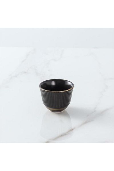Bien Servi 6-Piece High Quality Cawa Cup Set Black 60ml