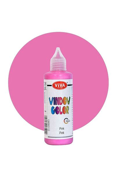 Viva Decor Window paint, with applicator, VIVA DECOR, 90ml Bright pink