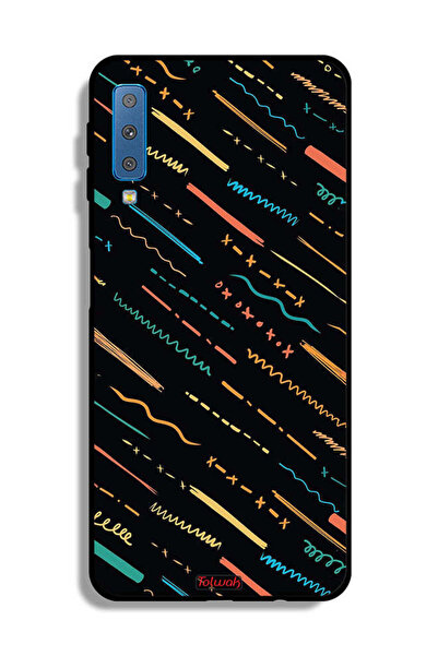 Tolwak غطاء حماية لهاتف Samsung Galaxy A7 (2018) بنمط خطوط X مجردة