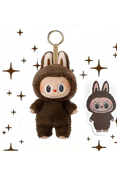 Pop Mart Labubu Macaron Vinyl Stuffed Toy Pendant 17cm (Chestnut Cocoa)