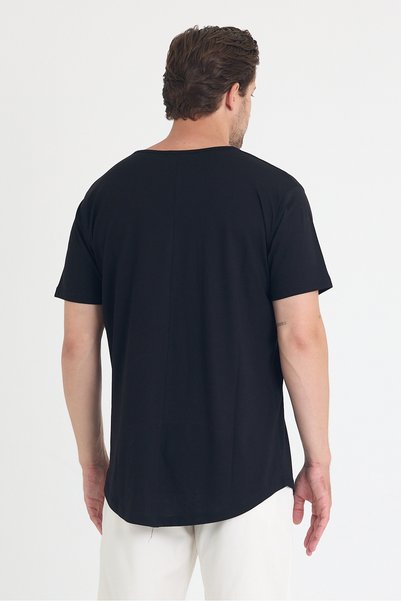 THE ONE Viscoză cu decolteu în V pentru bărbați Oval croială basic tricou