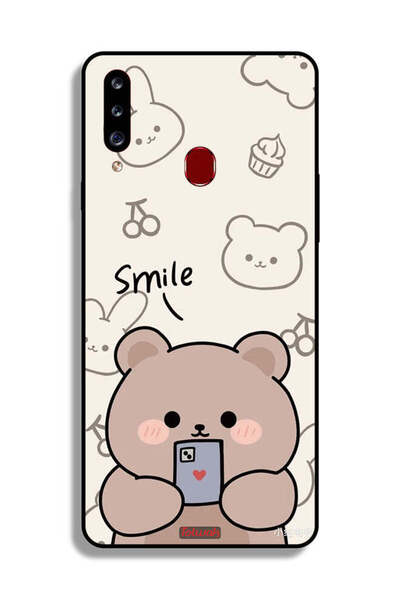 Tolwak غطاء حماية لهاتف سامسونج جالكسي A20s برسومات الدب المبتسم