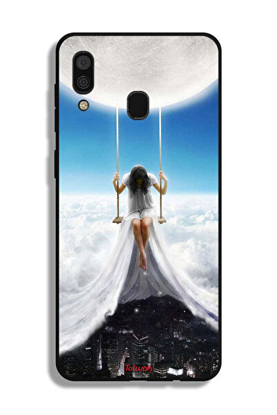 Tolwak Samsung Galaxy A20 Protective Case Cover Moon Clouds Town Art