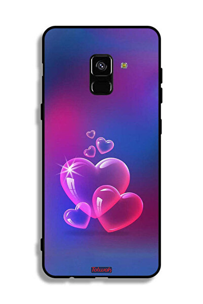 Tolwak غطاء حماية لهاتف Samsung Galaxy A8 Plus (2018) بنقشة قلوب مائية