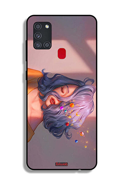 Tolwak Samsung Galaxy A21s Protective Case Cover Girl And Space Art