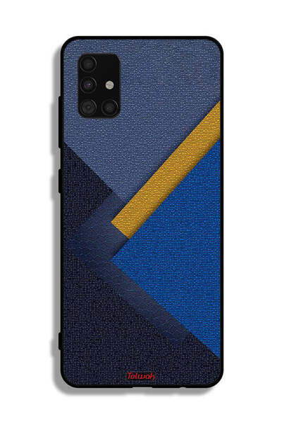 Tolwak غطاء حماية لهاتف سامسونج جالاكسي A51 5G بنقشة مثلثات جلدية