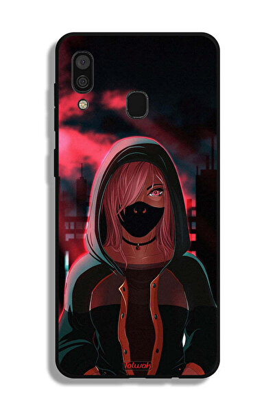 Tolwak غطاء حماية لهاتف Samsung Galaxy A20 بتصميم فتاة ترتدي قناعًا