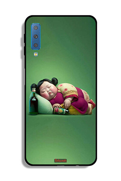 Tolwak غطاء حماية لهاتف Samsung Galaxy A7 (2018) بتصميم فتاة سمينة