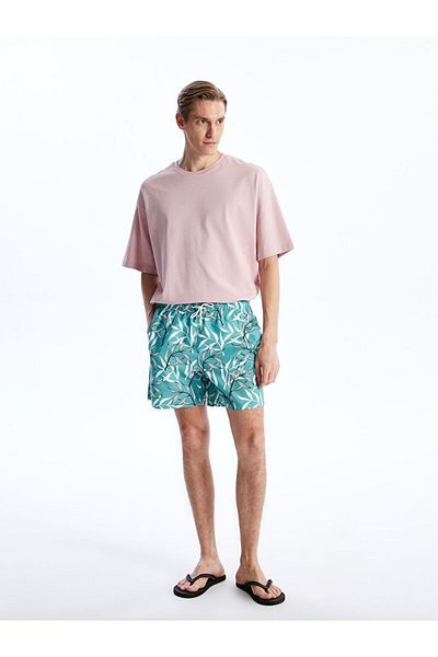 LC Waikiki Southblue Men's Short-Length Patterned Swim Shorts