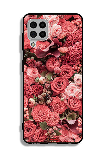 Tolwak Samsung Galaxy A22 4G Protective Case Cover Peach Roses