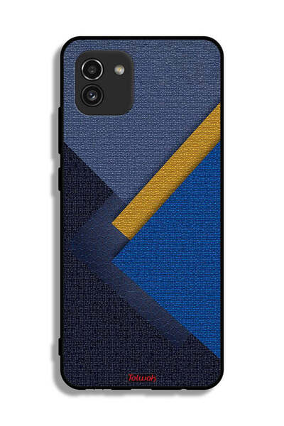Tolwak غطاء واقي لغطاء حماية سامسونج جالاكسي A03 من الجلد بنمط مثلثات الظلال من سامسونج