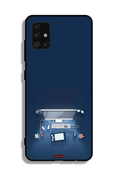 Tolwak غطاء حماية لهاتف سامسونج جالاكسي A51 4G بتصميم فني على مكتب الكمبيوتر