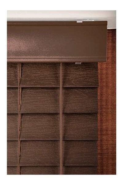 DekoStor Dark Brown Ahşap Jaluzi Serisi (AVA 635)ahşap Jaluzi Perde 50 Mm(EN ...