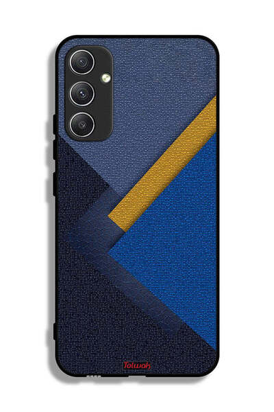 Tolwak غطاء حماية لهاتف سامسونج جالاكسي A34 5G بنقشة مثلثات جلدية